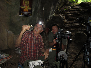 Photographing portraits in a cave in Sai Yok NP, Thailand