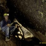 Merlin and assistant Jim Kennedy censusing hibernating gray bats in Pearson Cave, Tennessee. Field Work