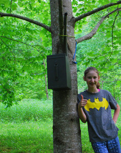 Alexis Valentine has her bat detetor locked in a bear resistant box.